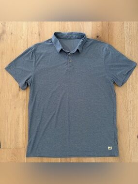 Vuori Strato Tech Polo Shirt Mens Large  Blue Heather Performance V188*H18